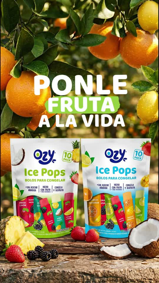 Reel de Ozy Ice Pops entre árboles de naranja y limón